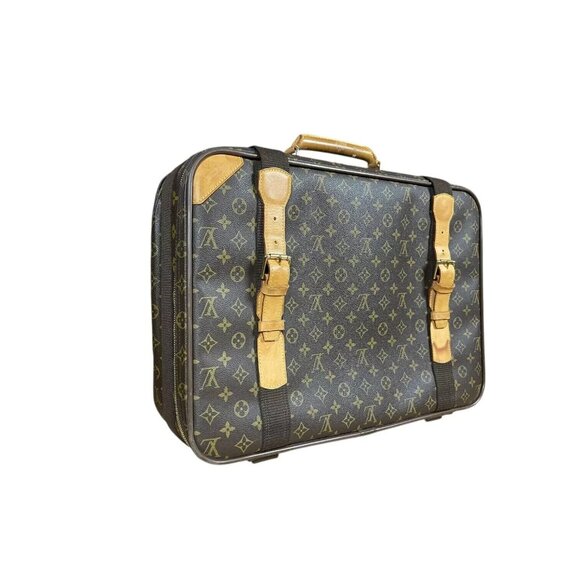 Louis Vuitton Monogram 21" Canvas Satellite 53 Soft Suitcase Leather LV Travel - Picture 16 of 16